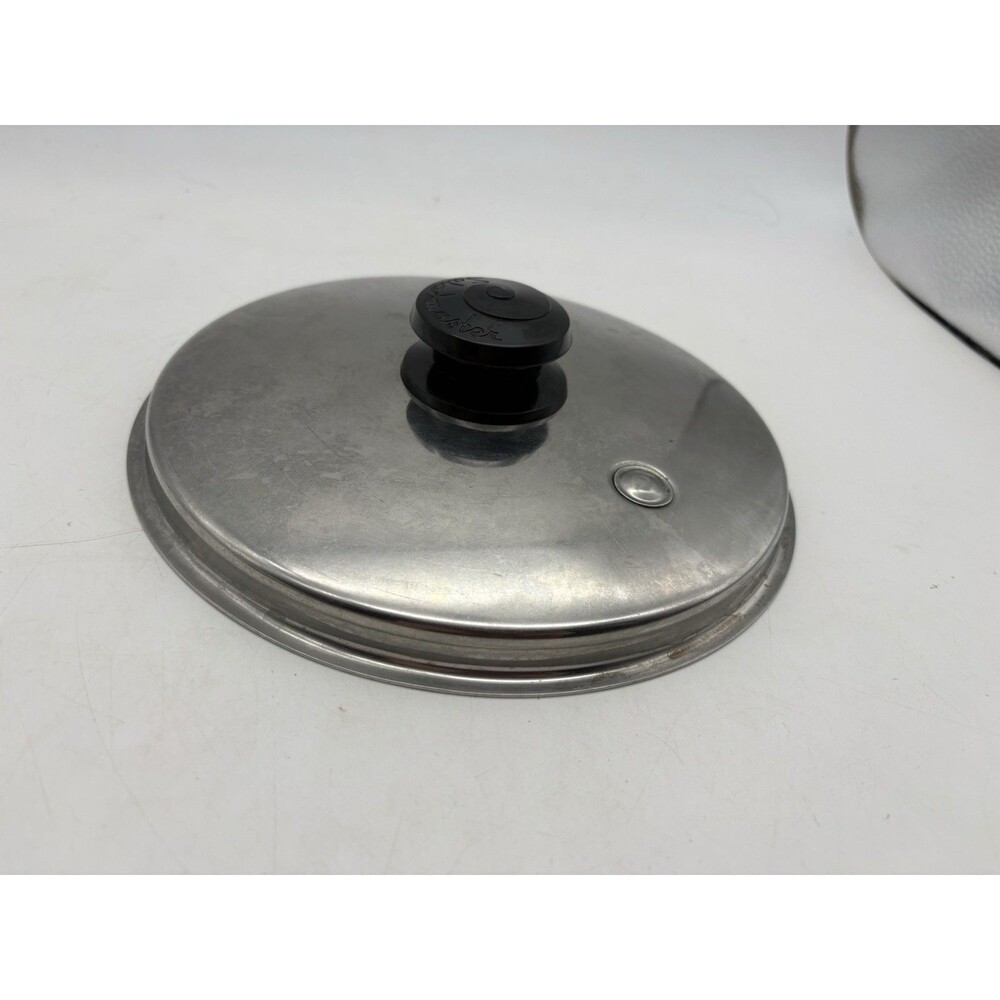 Saladmaster 7.5” Stainless Steel Lid Replacement w/ Black Knob Vent